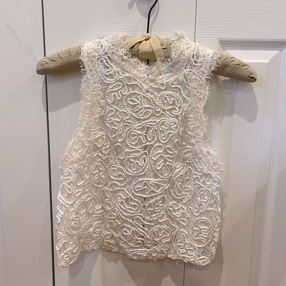 Zara white lace top